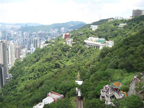 View Over The City And Mountain From Victoria Peak Hong Kong Stock