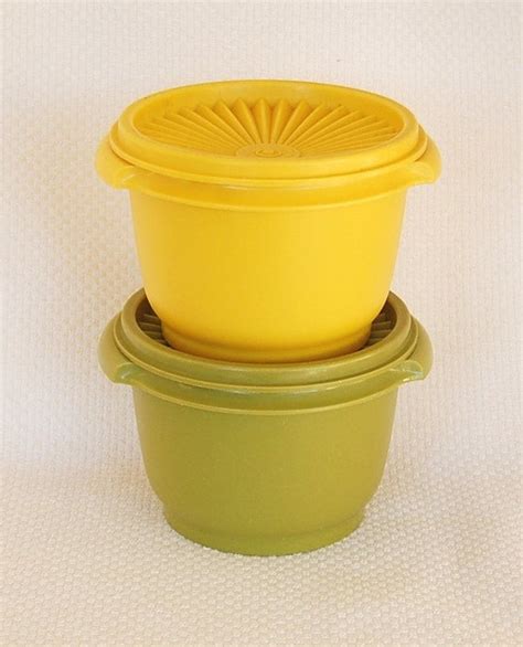Set Of 2 Vintage Tupperware Small Servalier Bowls MOD Colors