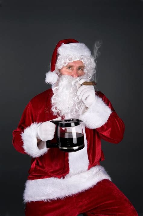 Santa Claus Smoking A Cigar Stock Photo Image Of Cigar Smoking 13032720