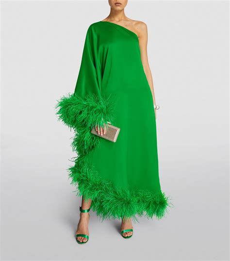 Taller Marmo Feather Trimmed Asymmetrical Maxi Dress Harrods Ph