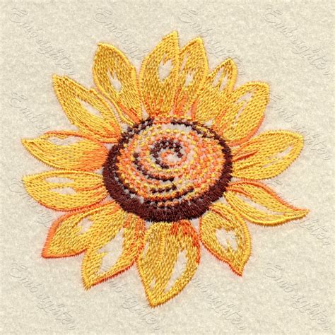 Sunflower Machine Embroidery Design Embrighter
