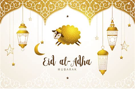Happy Sacrifice Celebration Eid Aladha Card Stock Illustration