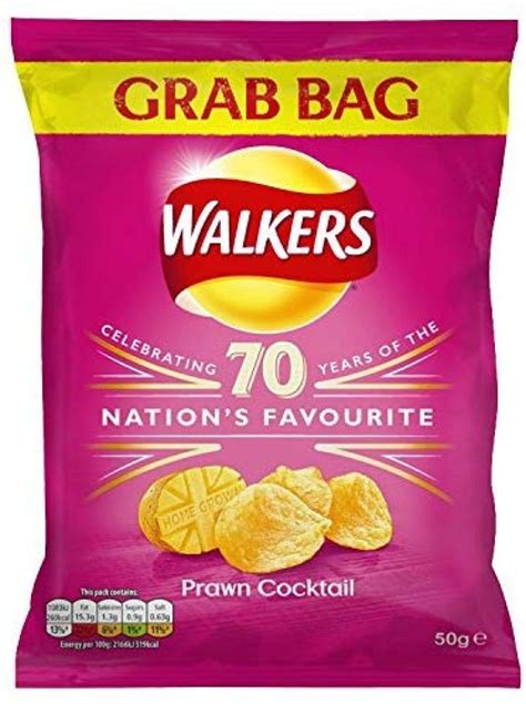 Walkers Prawn Cocktail Grab Bag Crisps 50 G Approved Food