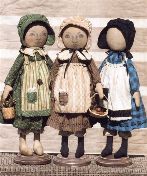 Primitive Pattern Early Style Standing Settler Sisters Etsy