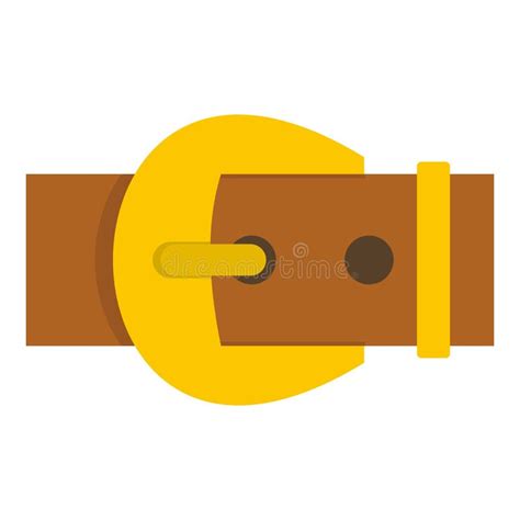 Gold Buckle Belt Icon Isolated Stock Vector Illustration Of Chrome