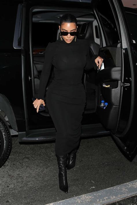 Kim Kardashian In A Black Form Fitting Dress Arrives At Mastro’s Ocean Club In Malibu 02 24 2020
