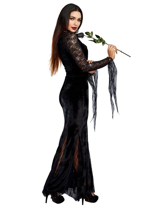 Dreamgirl Frightfully Beautiful Morticia Addams Black Velvet Gown