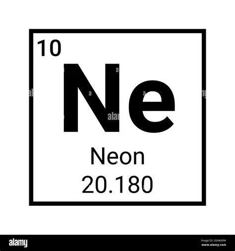 Neon Element Periodic Table Atomic Symbol Neon Chemistry Atom Science
