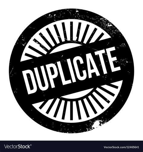 Duplicate Stamp Rubber Grunge Royalty Free Vector Image