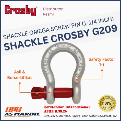 Jual Shackle Omega Segel Omega Crosby G Screw Pin Inch Ton Shopee Indonesia