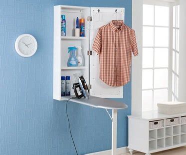 Saves alot of space and looks great.materials usedover the door ironing board (goodwill)3 inch screws and. Wall-Mounted Fold-Out Ironing Board