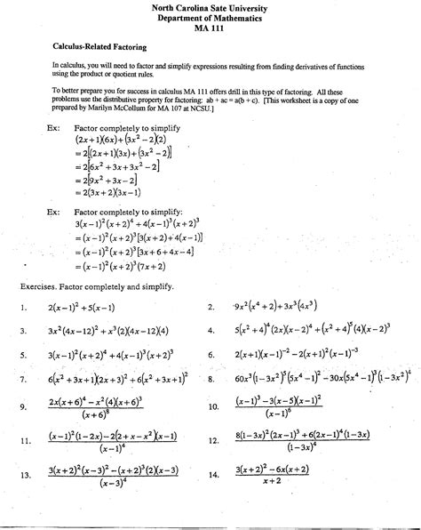 Printables Calculus Worksheet Tempojs Thousands Of Printable Activities