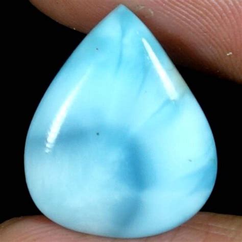 100 Natural Sky Blue Larimar Pear Shape Cab Loose Gemstones 16x20x05mm