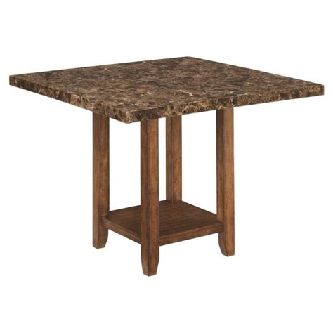Ashley Furniture Lacey 36 Square Counter Table In Medium Brown D328 33