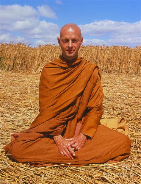 Buddhist Monk Meditating Photograph By David Parker And Spl