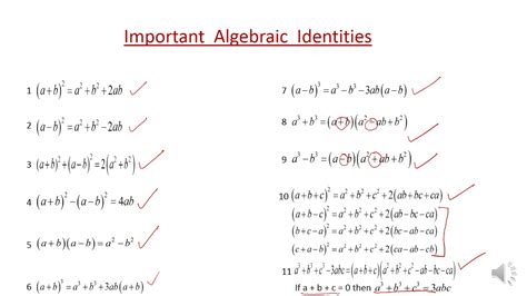 Algebraic Identities Part 1 Youtube