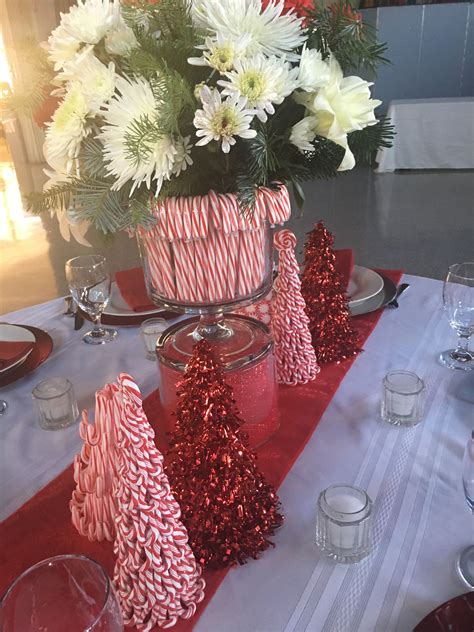 Candy cane centerpiece, candy cane table setting | Table ...
