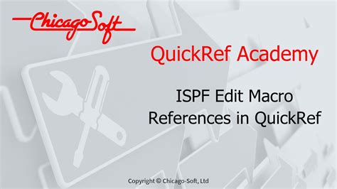 Quickref Academy Ispf Edit Macro References In Quickref Youtube