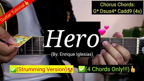 Hero Enrique Iglesias Strumming Version Super Easy Chords