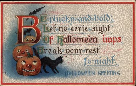 Halloween Poem With Pumpkins Bats And Black Cat