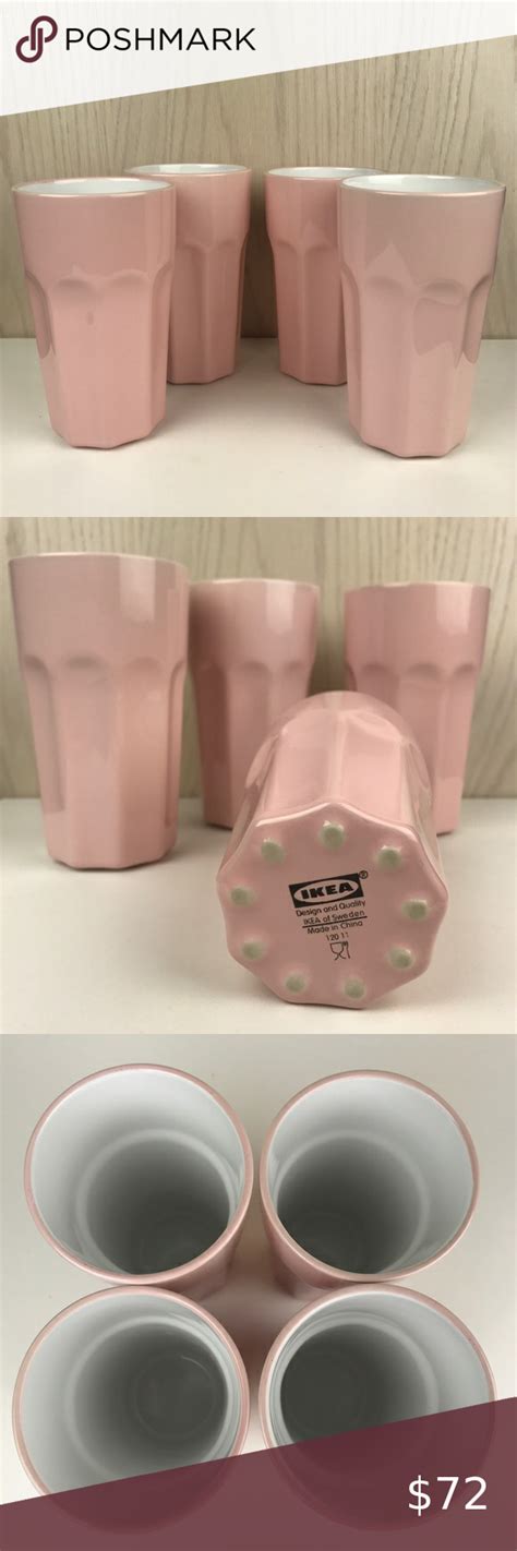 Ikea Pokal Glasses Set Of 4 Pink Ceramic Tableware Design Ikea