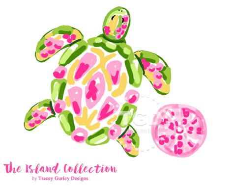 Preppy Sea Turtle Clip Art Pink Sea Urchin