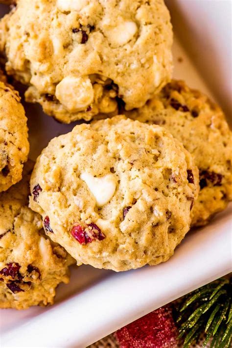 Classic and traditional chewy oatmeal cookies with cranberries and ...