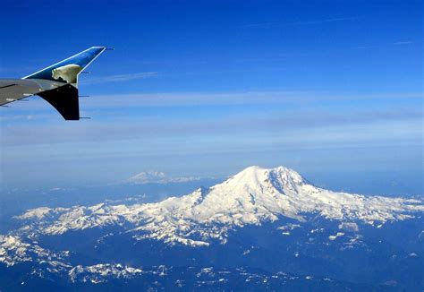Mt Rainier And Mt St Helens John Pleau Airplane View Mountains