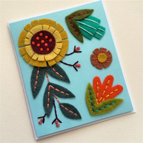 Mmmcrafts Hand Stitched Flora Card
