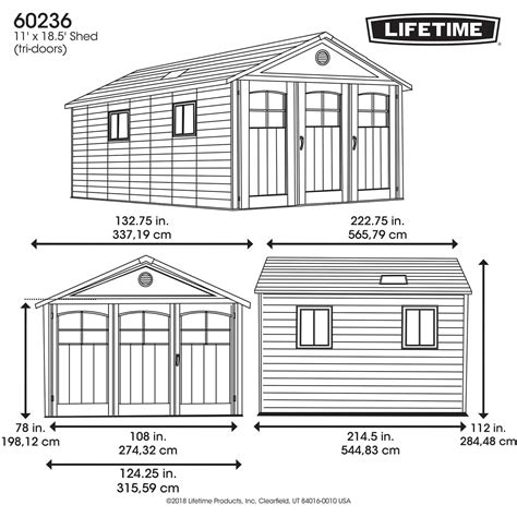 Lifetime 11 Ft X 185 Ft Outdoor Storage Shed 60236 — Backyard Oasis