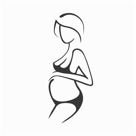 Black Pregnant Belly Drawing Illustrations Royalty Free Vector