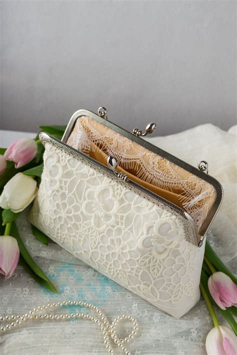 Ivory Wedding Clutch For Bride Lace Bridal Clutch For Etsy
