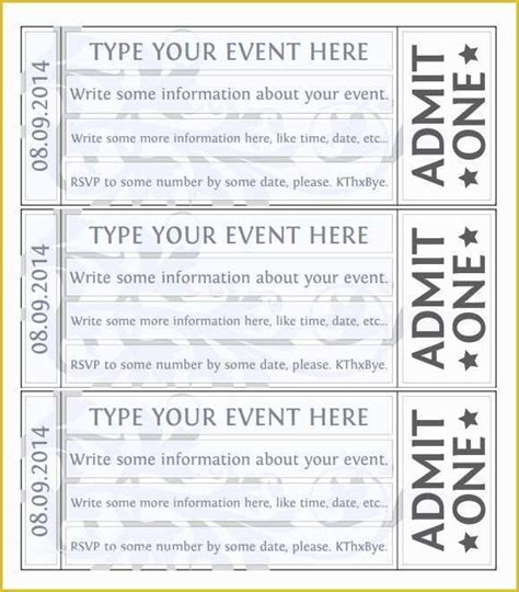 Event Ticket Template Free Download Word Of 22 Sample Amazing Event