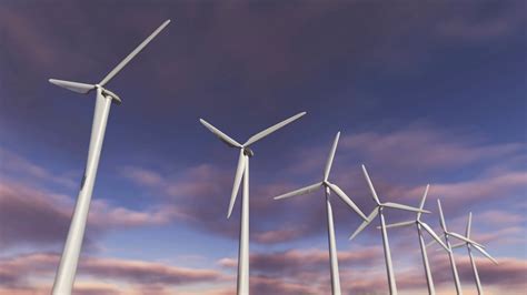 Animated Wind Turbines In Row Loop Able 4k Stock Motion Graphics Sbv