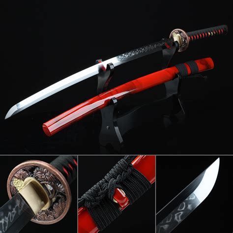 Handmade T10 Carbon Steel Real Hamon Japanese Katana Samurai Sword With