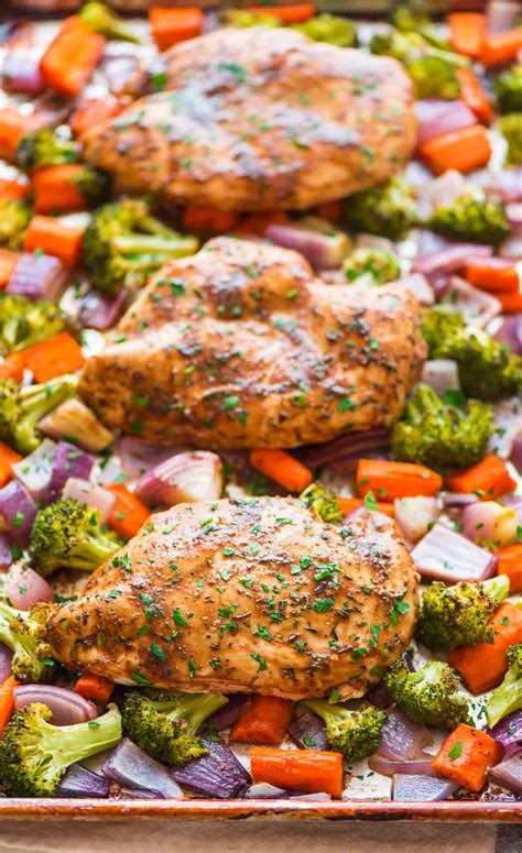 Maple Dijon Chicken And Vegetables Sheet Pan Dinner Wellplated Com Therecipecritic