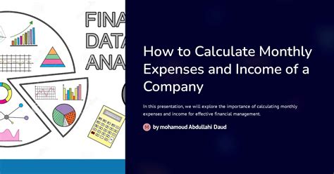 How To Calculate Monthly Expenses And Income Of A Company