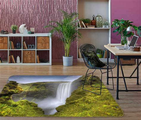 3d Forest Waterfall 1112 Marco Carmassi Rug Non Slip Rug