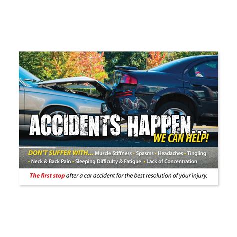 1347 Poster Accidents Happen 2 Cars Diy Chiropractic Marketing