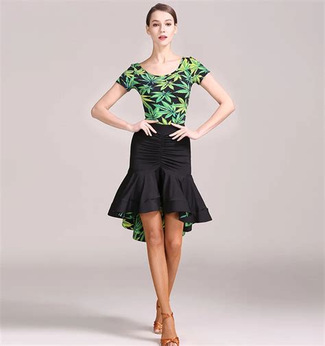 Latin Dance Dress For Women Short Sleeve Professional Sumba Dancing Skirt Adult Cheap Stage
