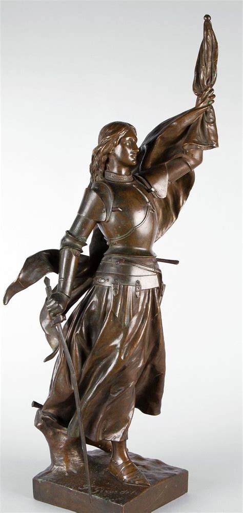 F Girardet Jeanne Darc à Létendard Bronze Saint Joan Of Arc
