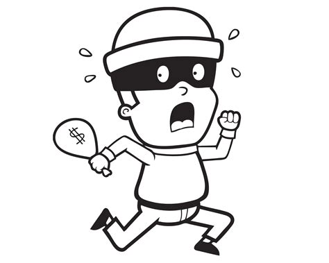 Burglar Thief Criminal Running Bank Robber Heist Cartoon Money Etsy