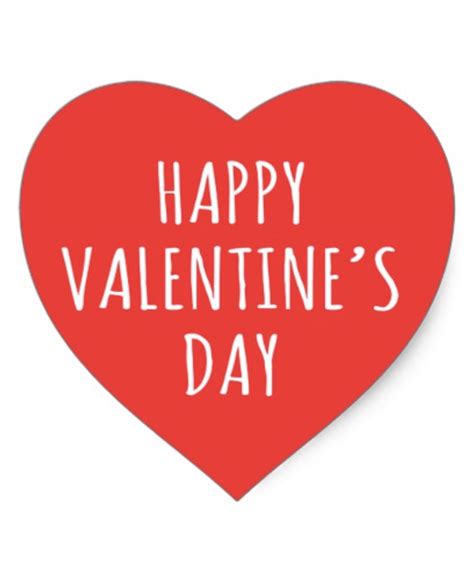 Happy Valentines Day Red Heart Heart Sticker Zazzle Happy