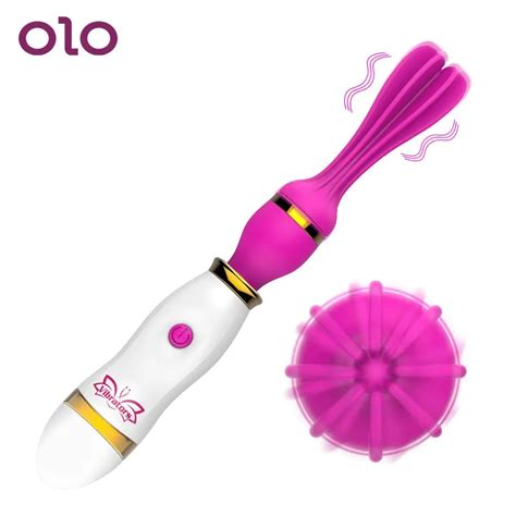 OLO Rotation Oral Vibrator AV Stick Clitoris Stimulate Tongue Licking Breast Massage Female