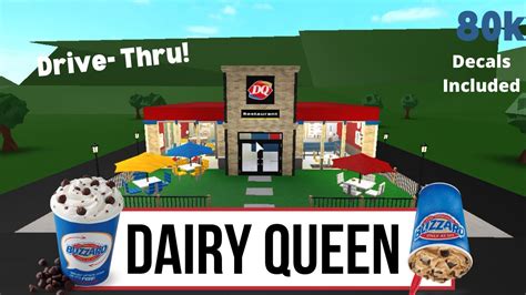 Bloxburg Dairy Queen Speed Build Drive Thru And Decals Included