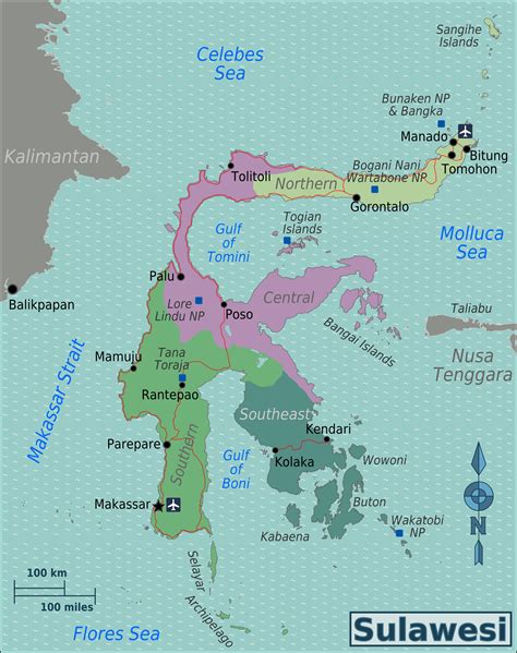 Peta Pulau Sulawesi Sulawesi Map South Toraja Tana Indonesia Tourism