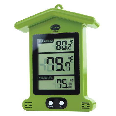 Brannan Digital Weatherproof Max Min Thermometer Stylish Green