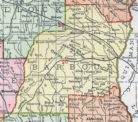 Barbour County Alabama Map 1911 Eufaula Clayton Clio