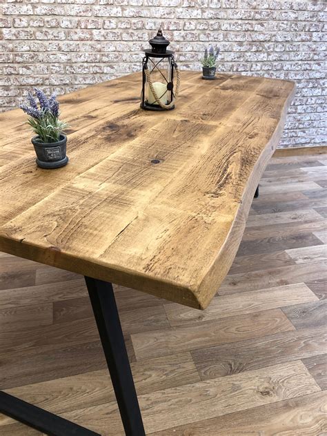 Industrial Dining Table Live Edge Steel A-Frame Dining Kitchen | Etsy