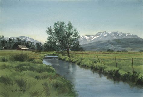 Midway View Of Timpanogos Water Illustration Landscape Sketch Landscape